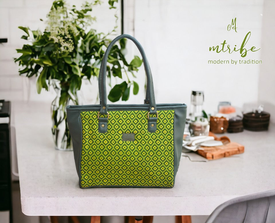 Citrus Blossom Tote (Bottle green)