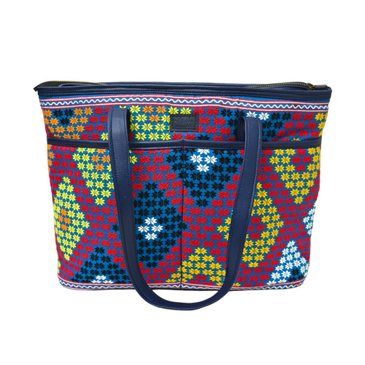 Colorful Oasis Tote (Blue 1)