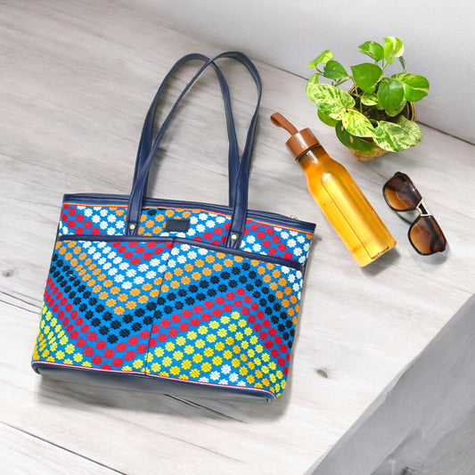 Colorful Oasis Tote (Blue 2)
