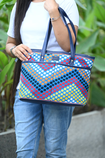 Colorful Oasis Tote (Blue 2)