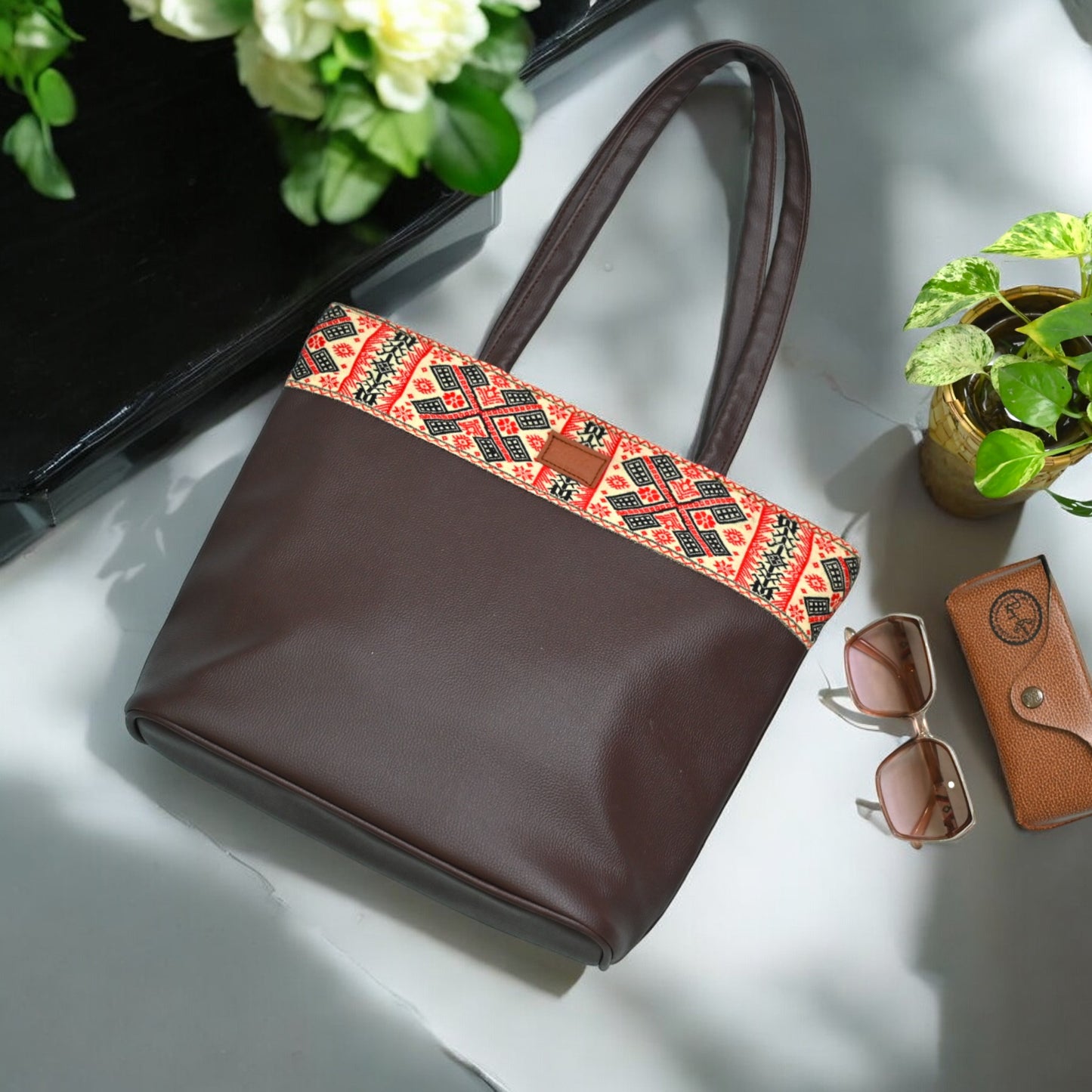 Elegant Brown Office Handbag