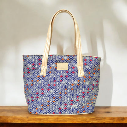 Floral Blue Regular Tote