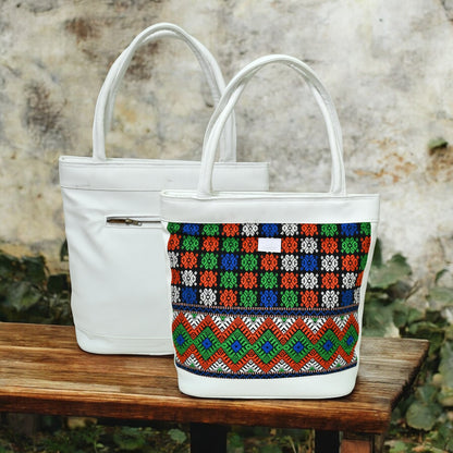 Colorful Chic Tote (White)