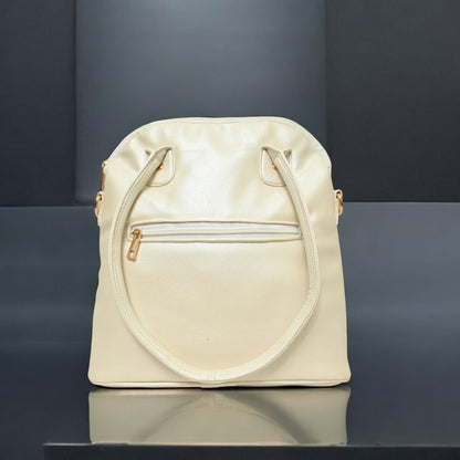 "Ivory Luxe" Office handbag (Biege & black motif