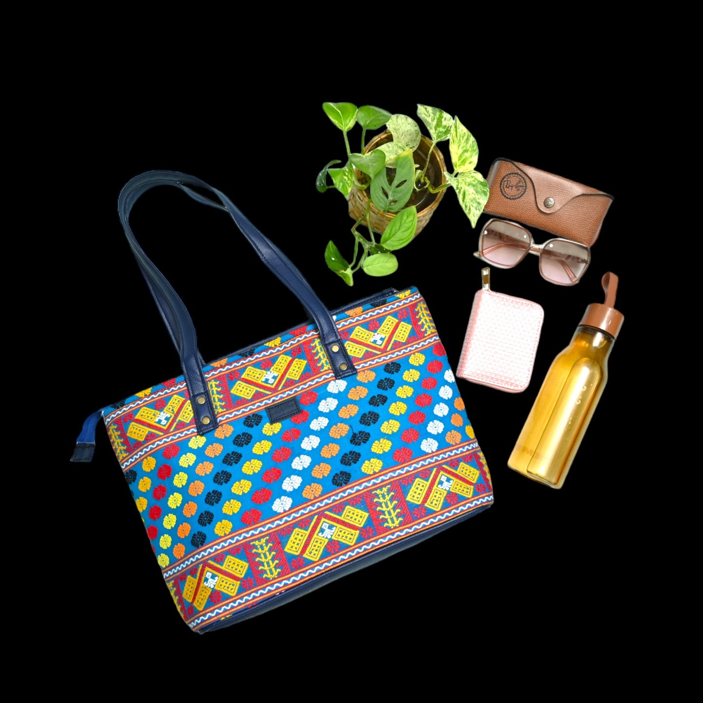 The Artisan Blue & yellow Handbag