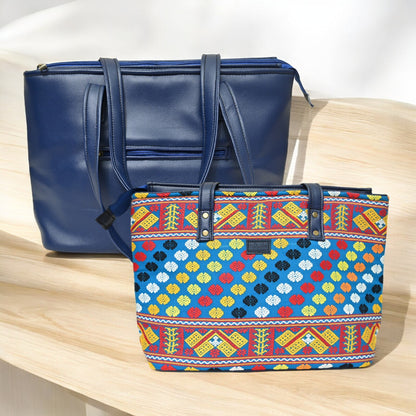 The Artisan Blue & yellow Handbag