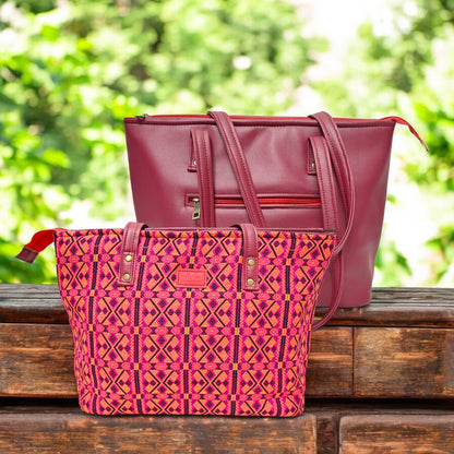 The Artisan Pink & Red Handbag