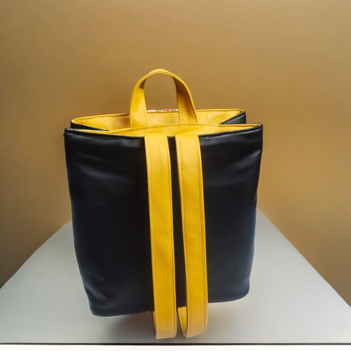 New stylish black and yellow backpack