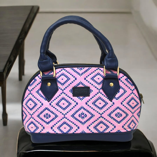 Ethnic tribal design handbag pink