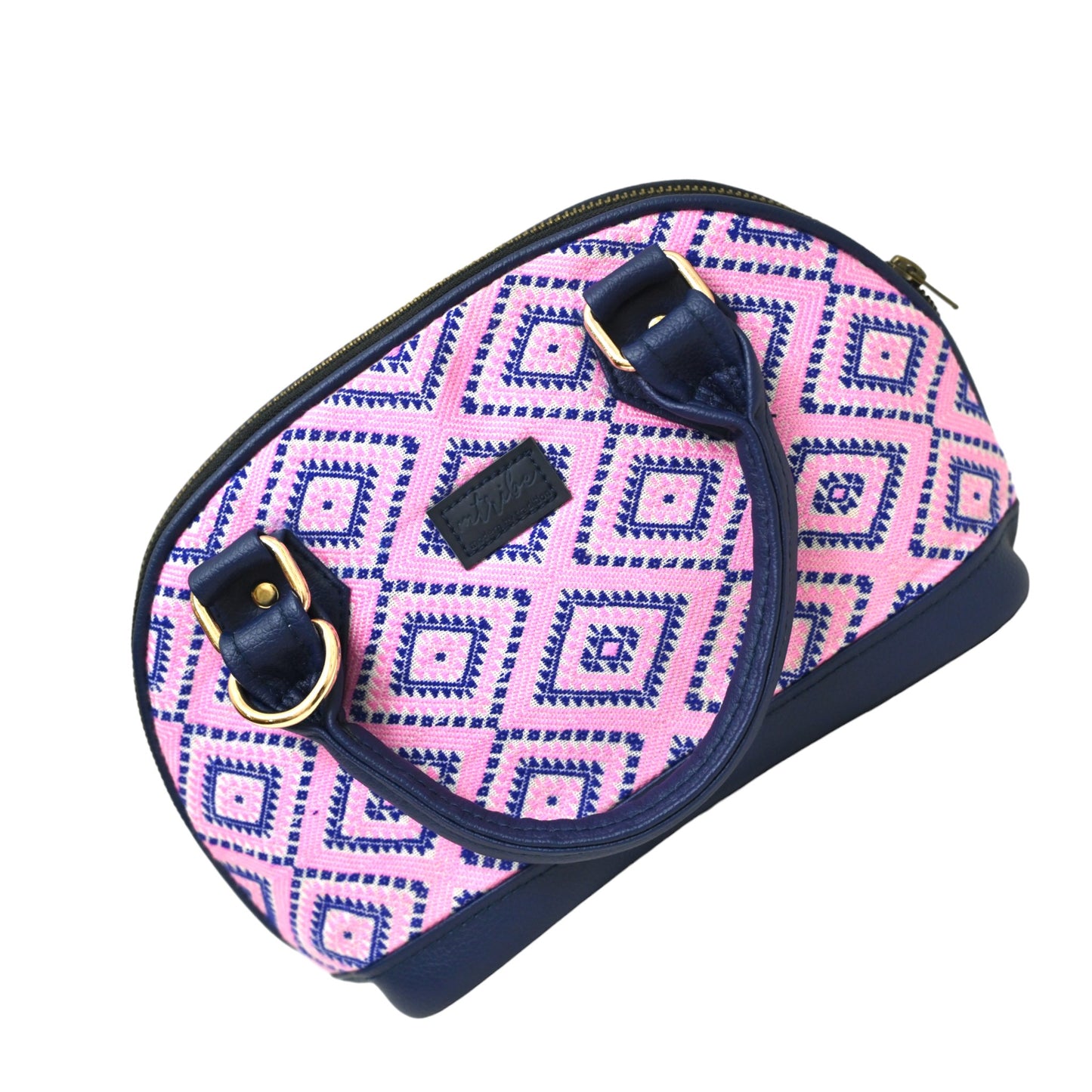 Ethnic tribal design handbag pink